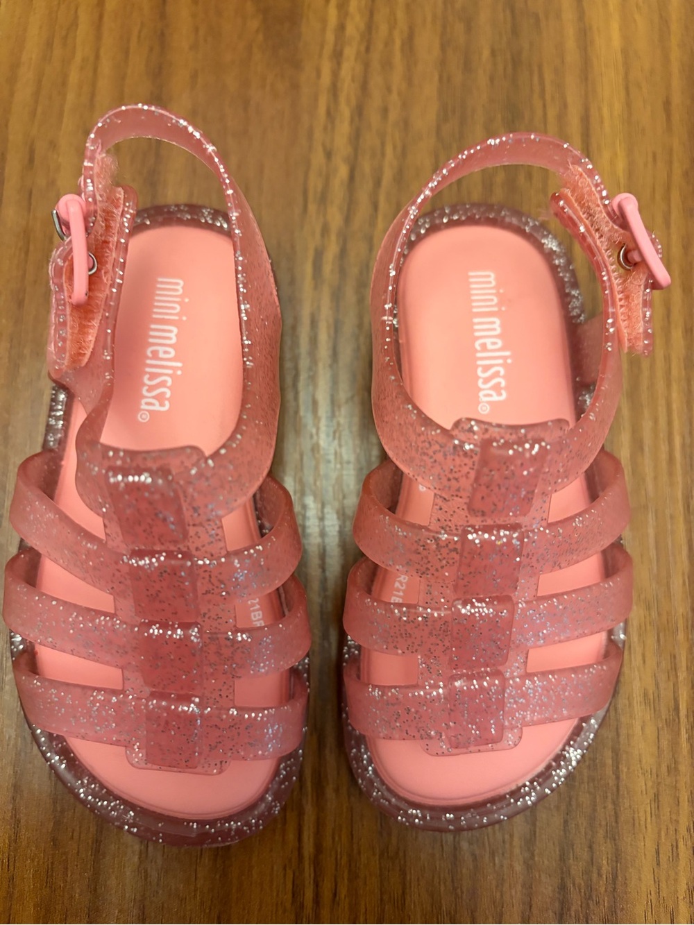 Mini Melissa Glitter Jelly Sandals in Pink (size 6, but run small!)